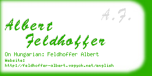 albert feldhoffer business card